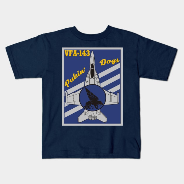 VFA-143 Pukin Dogs - F/A-18 Kids T-Shirt by MBK